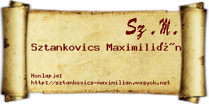 Sztankovics Maximilián névjegykártya