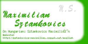 maximilian sztankovics business card